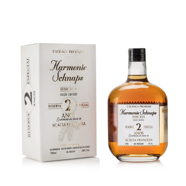 Cachaça Harmonie Schnaps - Envelhecida em Acácia Francesa - 700ml